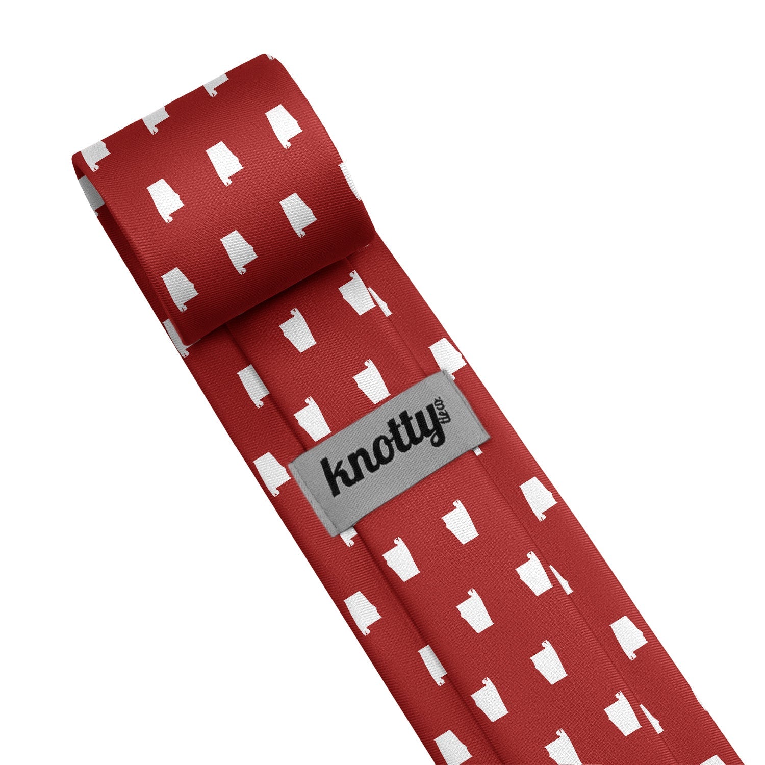 Alabama State Outline Necktie - Tag - Knotty Tie Co.