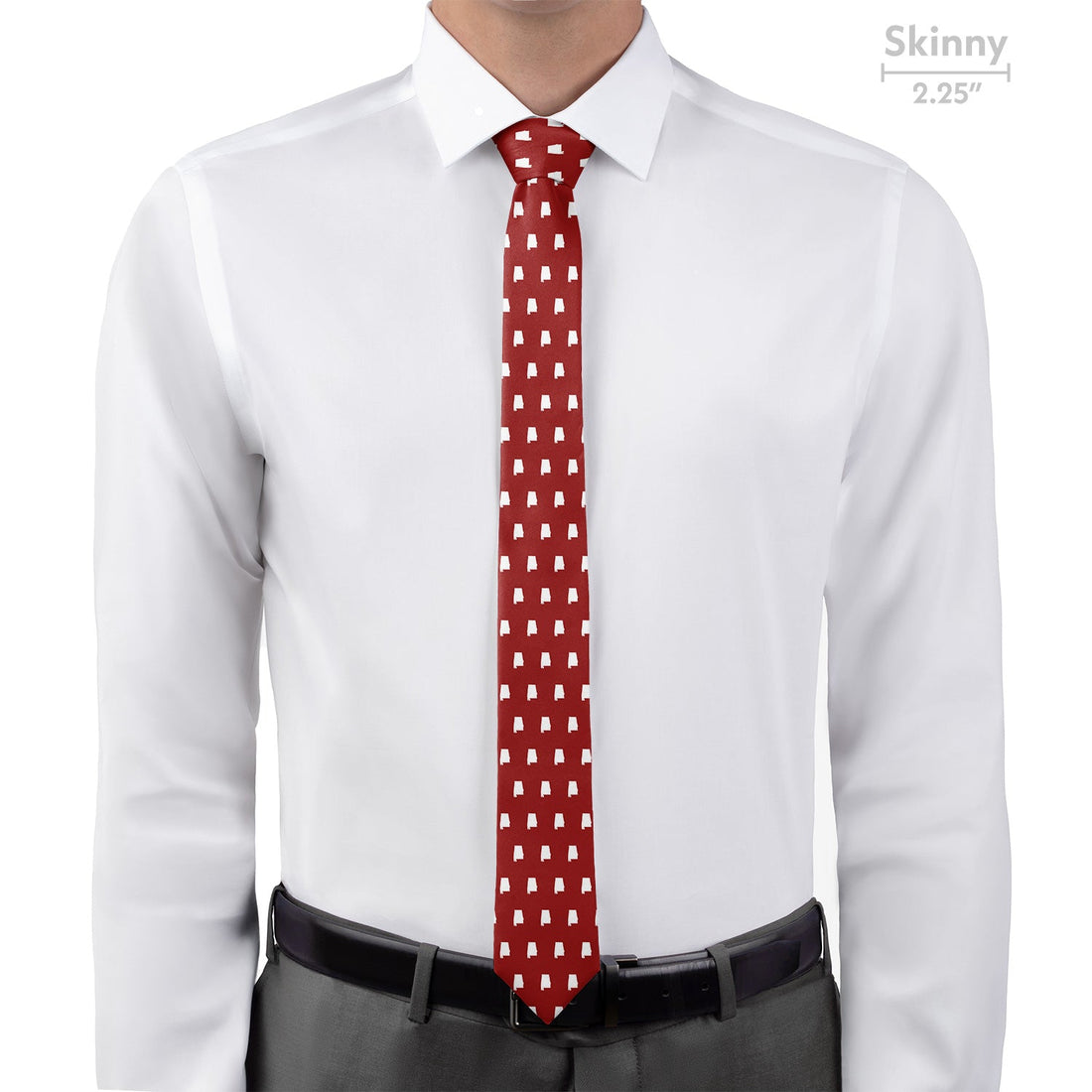 Alabama State Outline Necktie - Skinny - Knotty Tie Co.