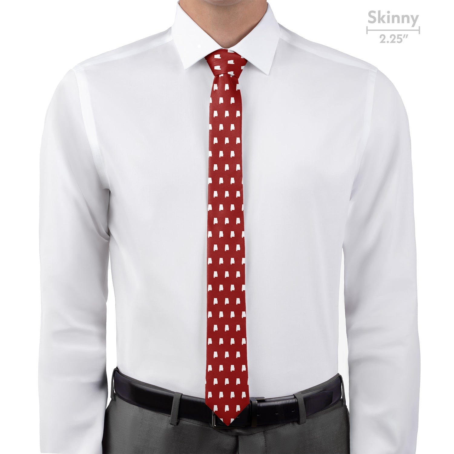 Alabama State Outline Necktie - Skinny - Knotty Tie Co.