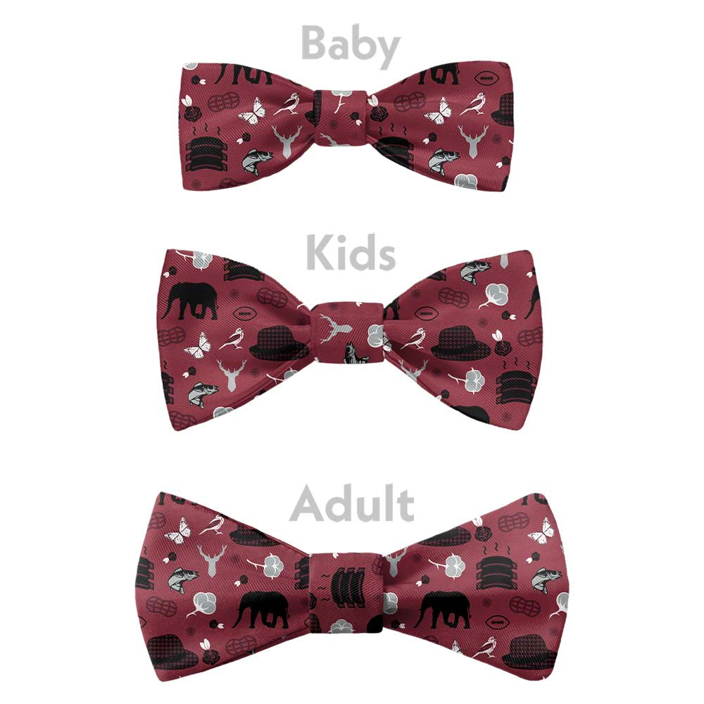 Alabama State Heritage Bow Tie - Bow Sizes - Knotty Tie Co.