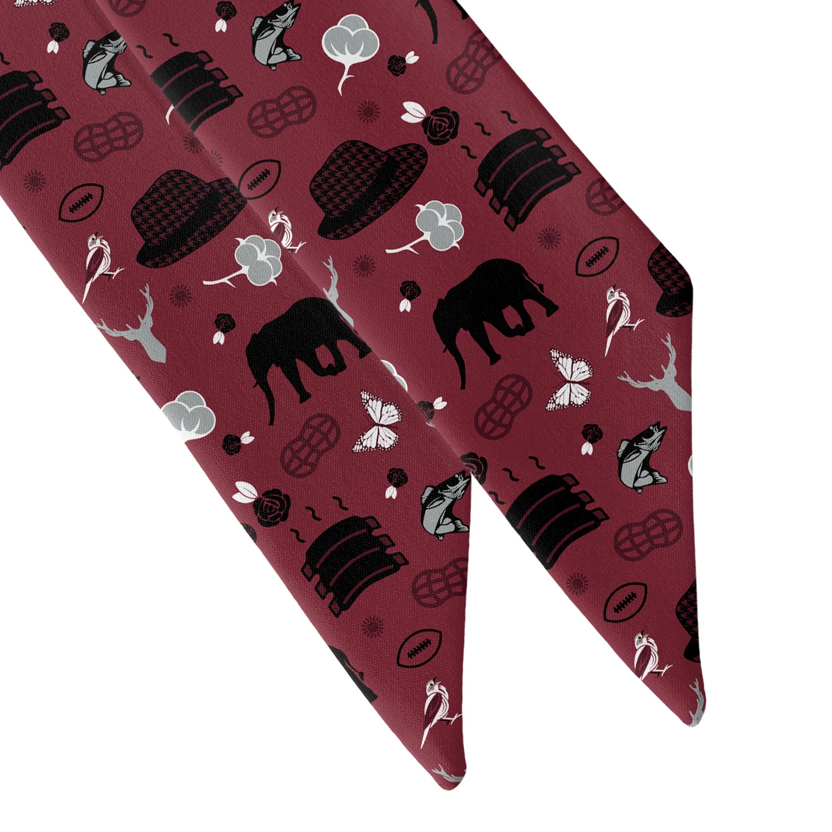 Alabama State Heritage Hair Scarf - Scarf Tapered Ends - Knotty Tie Co.