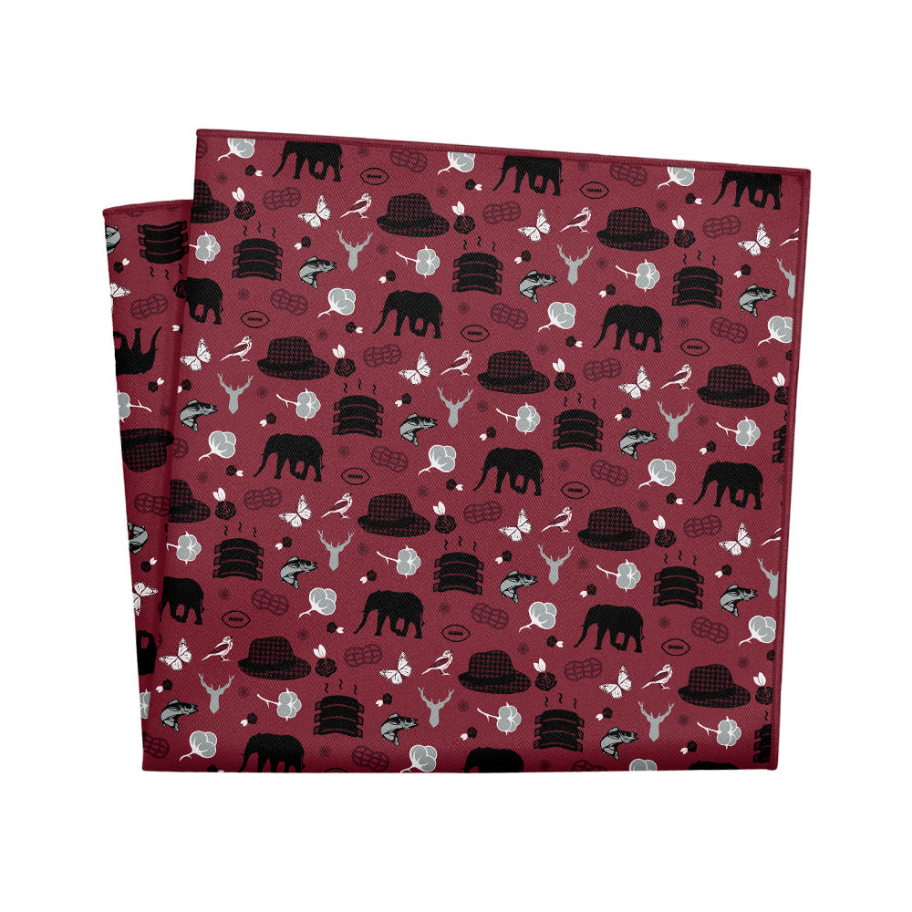 Alabama State Heritage Pocket Square - 12" Square - Knotty Tie Co.
