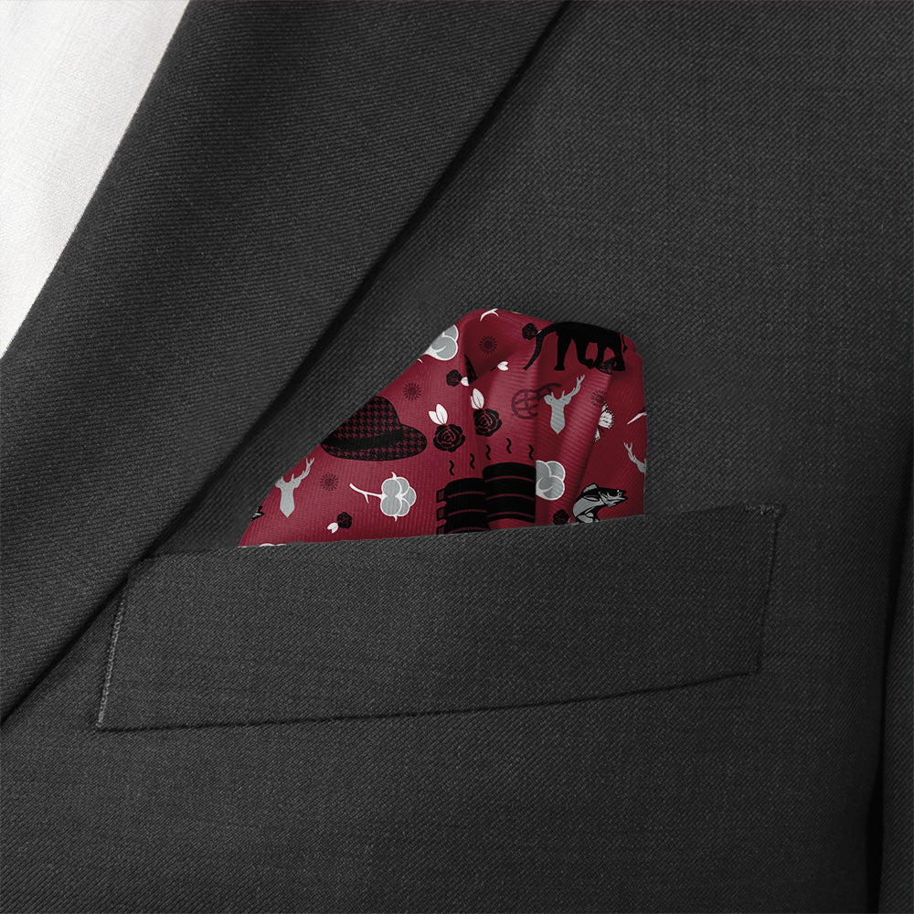 Alabama State Heritage Pocket Square - Wave Fold - Knotty Tie Co.