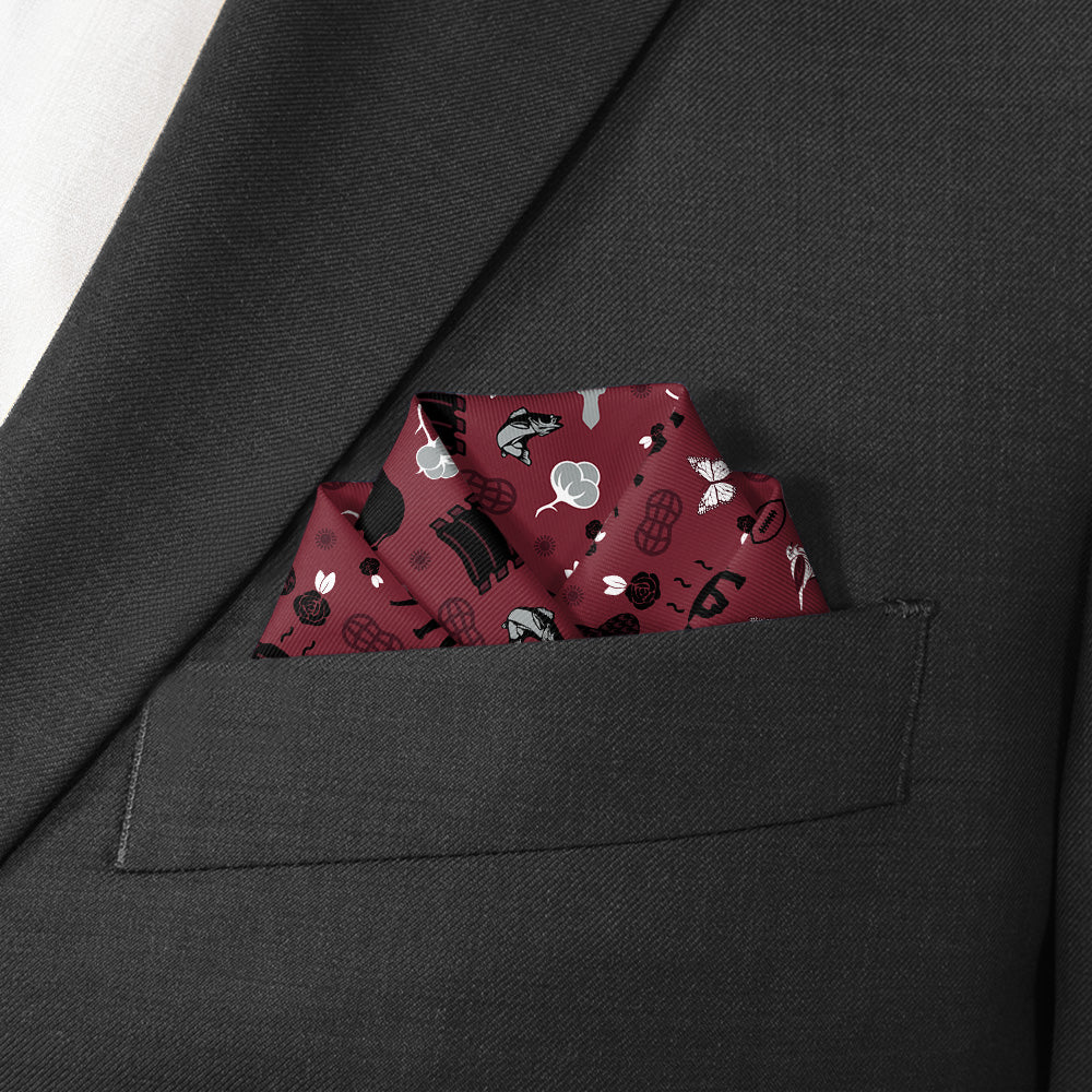 Alabama State Heritage Pocket Square - Scalloped Fold - Knotty Tie Co.