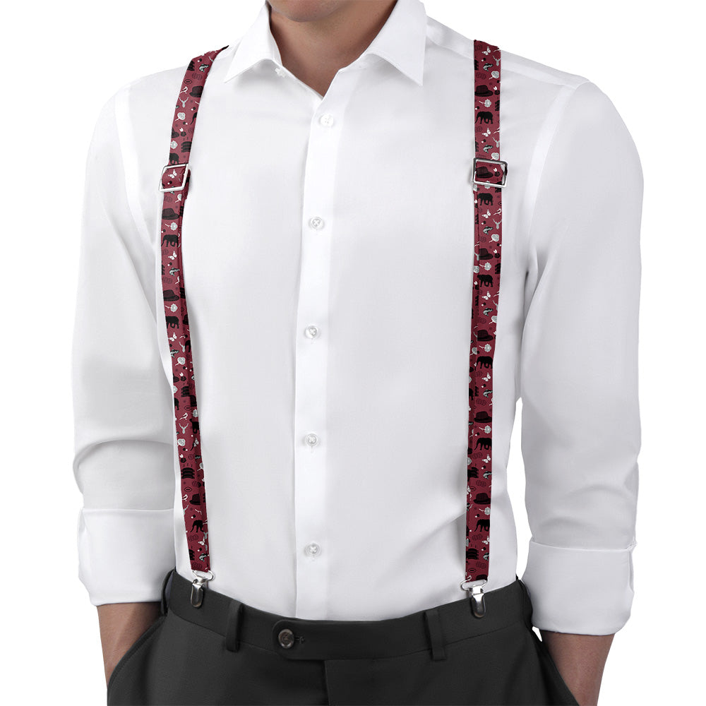 Alabama State Heritage Suspenders - On Model Back View - Knotty Tie Co.