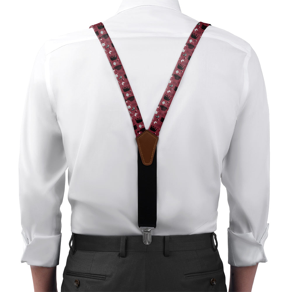 Alabama State Heritage Suspenders - On Model Front View - Knotty Tie Co.