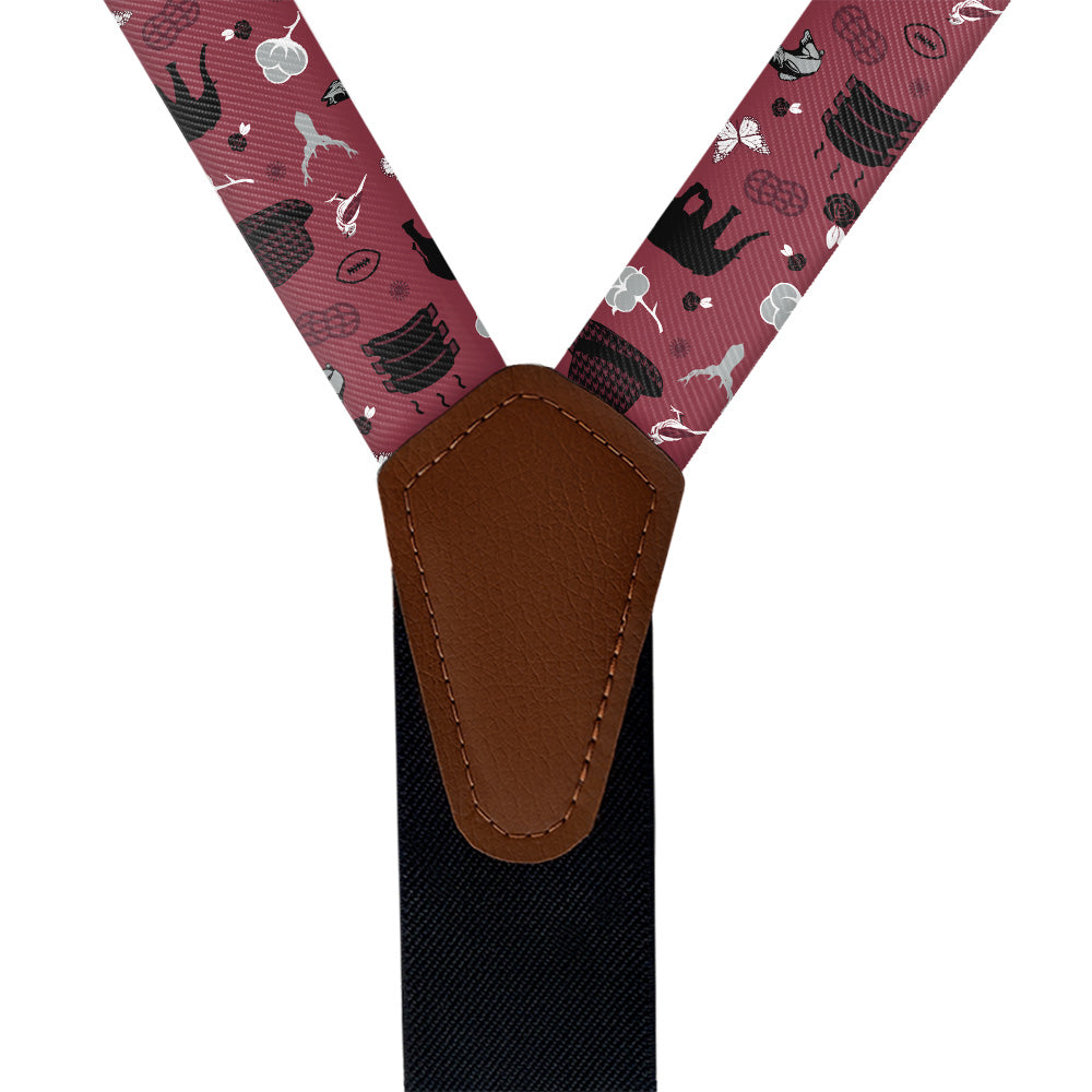 Alabama State Heritage Suspenders - Vegan Leather Y-Back - Knotty Tie Co.