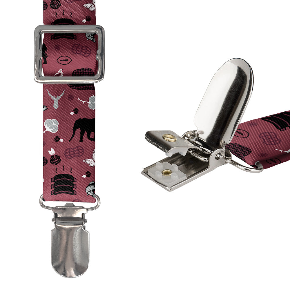 Alabama State Heritage Suspenders - Hardware and Strap - Knotty Tie Co.