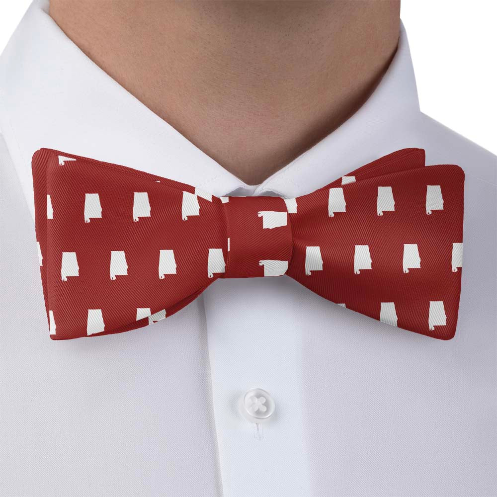 Alabama State Outline Bow Tie - Bow Tie with Dress Shirt - Knotty Tie Co.