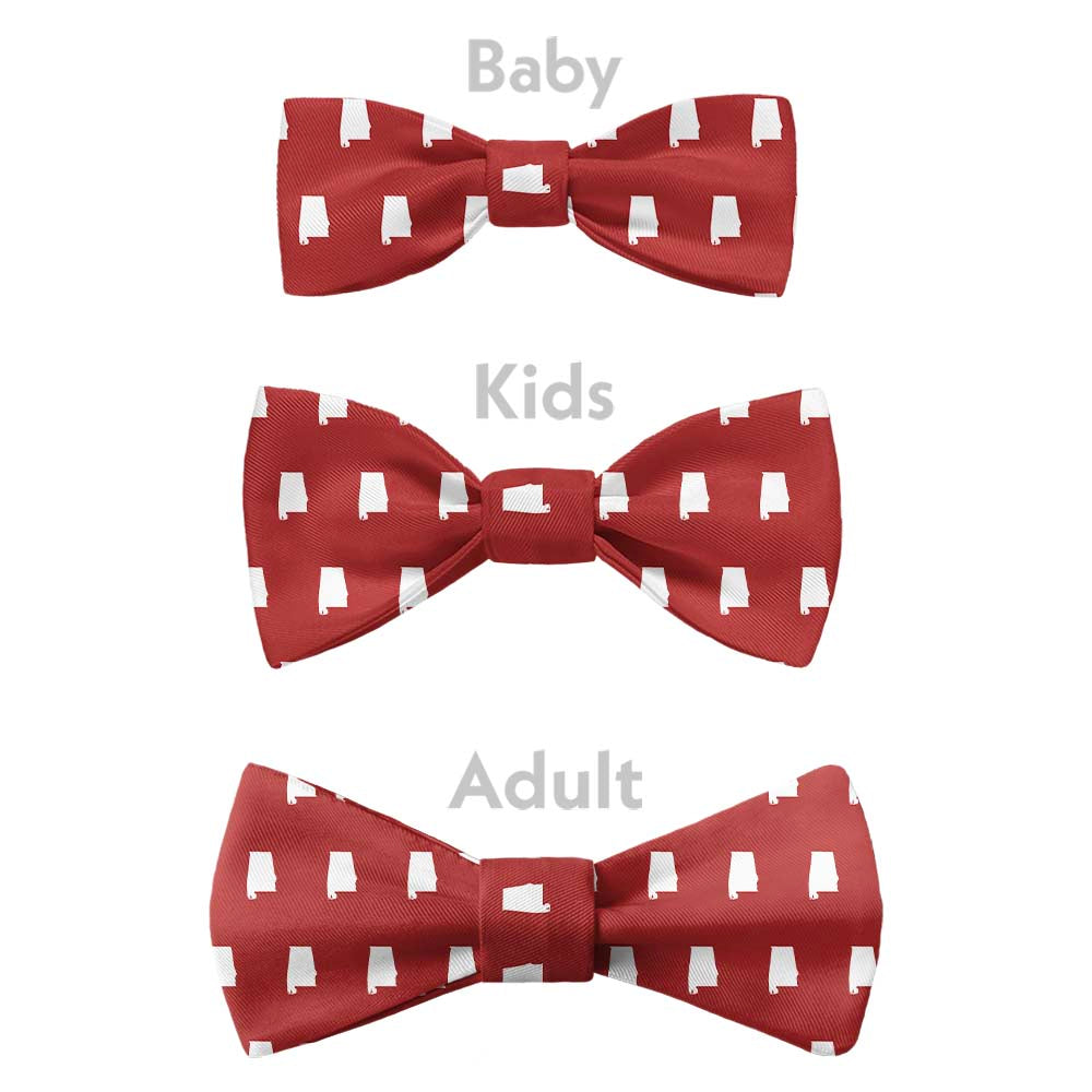 Alabama State Outline Bow Tie - Bow Sizes - Knotty Tie Co.