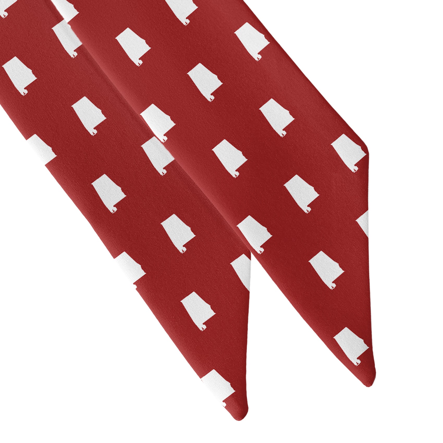 Alabama State Outline Hair Scarf - Scarf Tapered Ends - Knotty Tie Co.