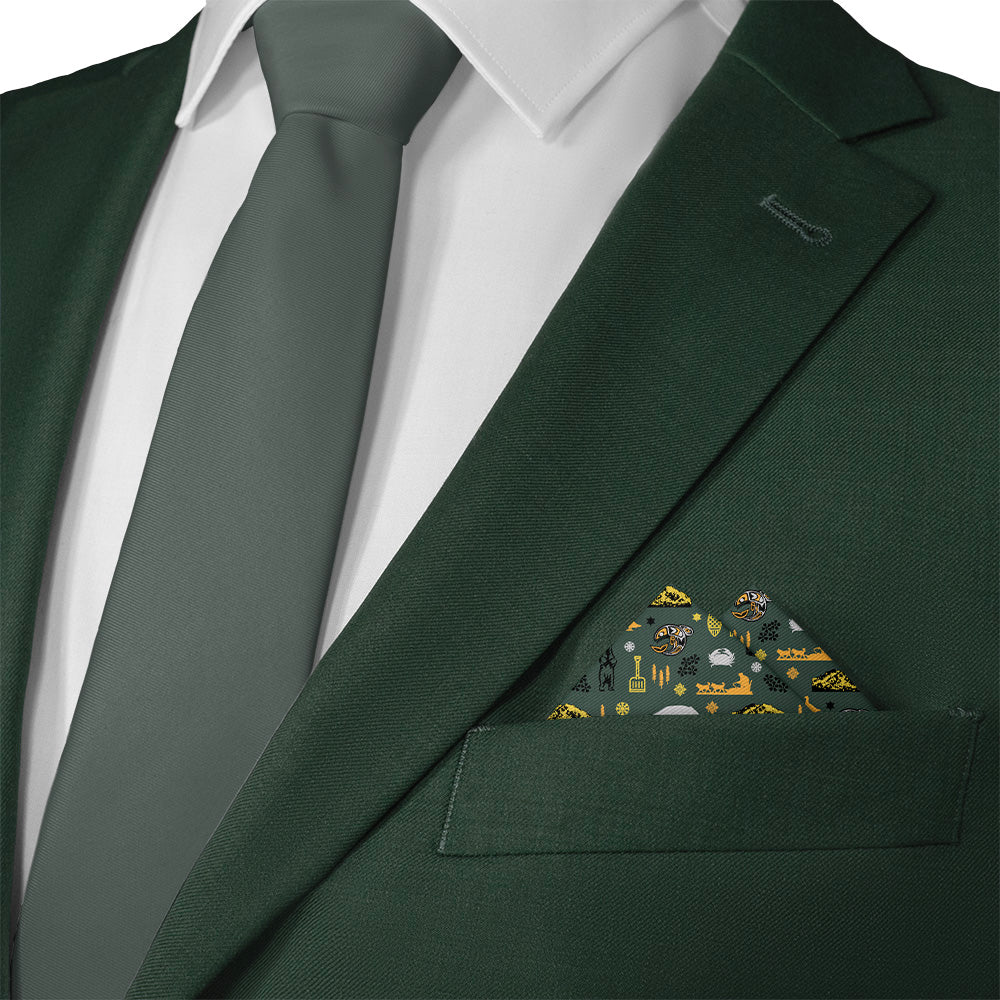 Alaska State Heritage Pocket Square - Matching Necktie- Knotty Tie Co.
