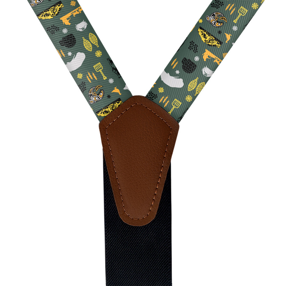 Alaska State Heritage Suspenders - Vegan Leather Y-Back - Knotty Tie Co.