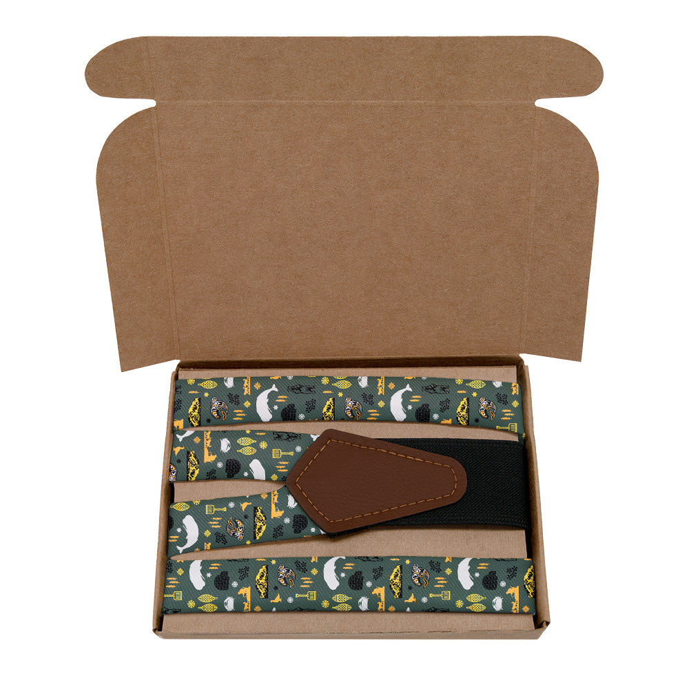 Alaska State Heritage Suspenders - Kraft Gift Box Packaging - Knotty Tie Co.