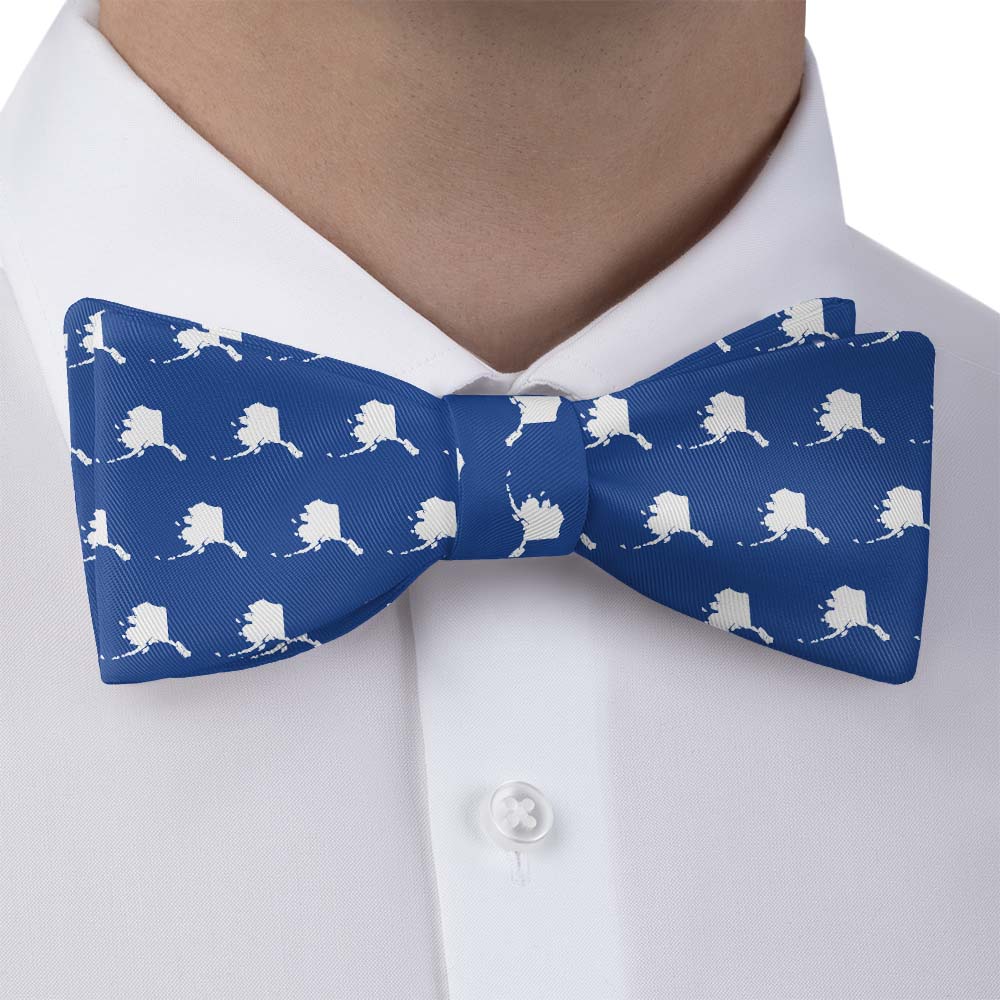 Alaska State Outline Bow Tie - Bow Tie with Dress Shirt - Knotty Tie Co.