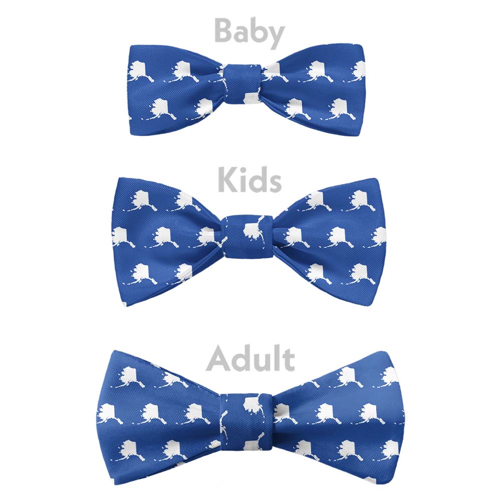 Alaska State Outline Bow Tie - Bow Sizes - Knotty Tie Co.