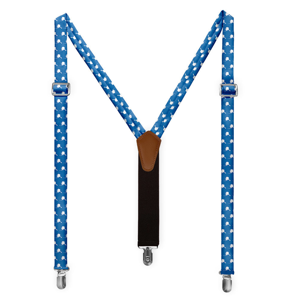 Alaska State Outline Suspenders - Full Front View - Knotty Tie Co.