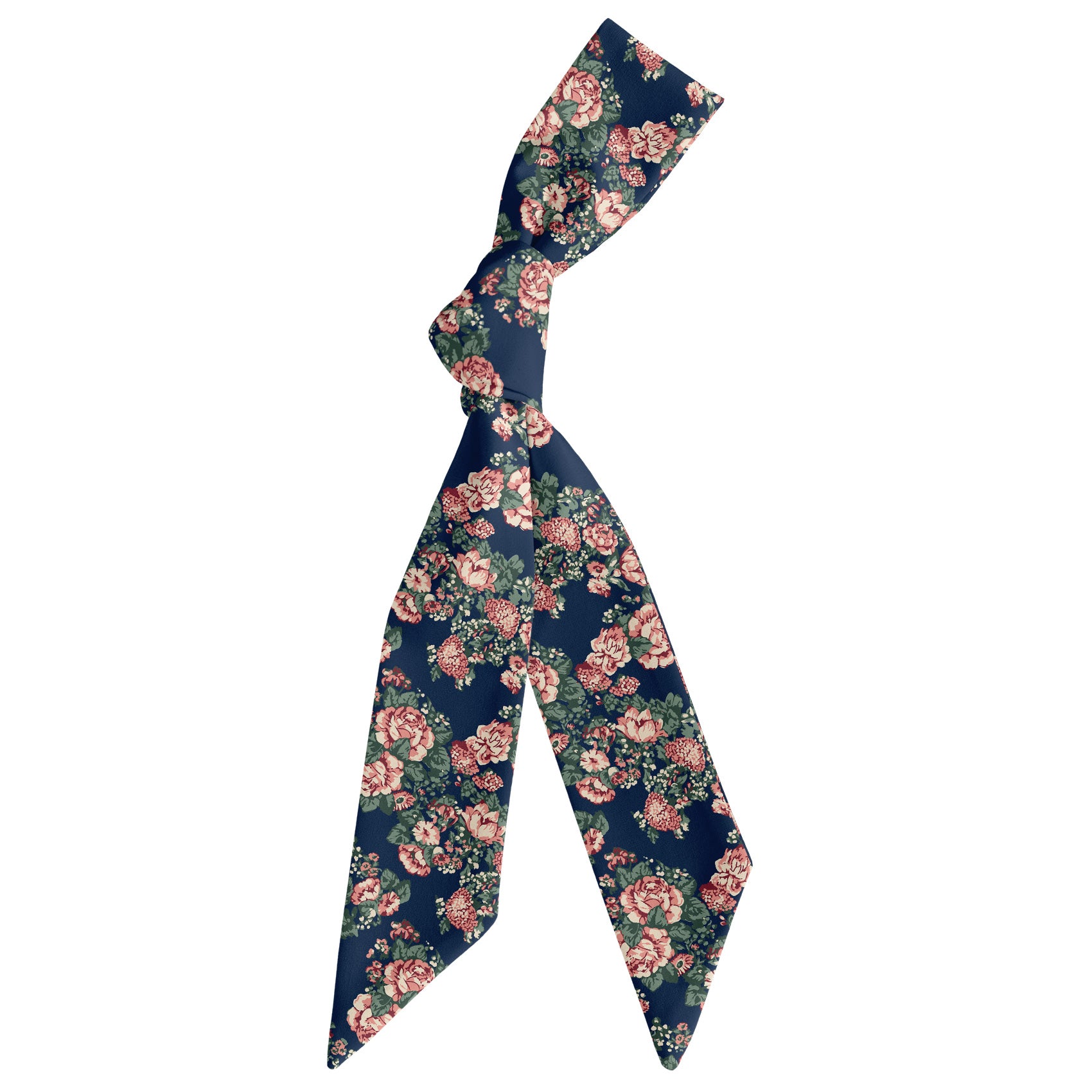 Allison Floral Hair Scarf - Scarf Tied Into Knot - Knotty Tie Co.