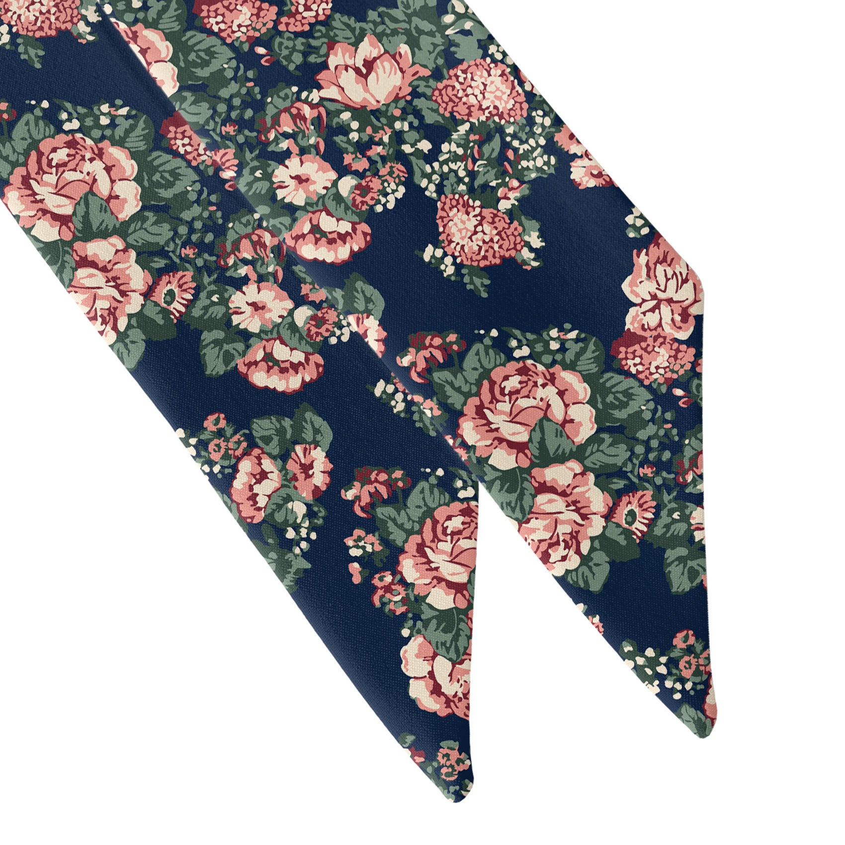 Allison Floral Hair Scarf - Scarf Tapered Ends - Knotty Tie Co.