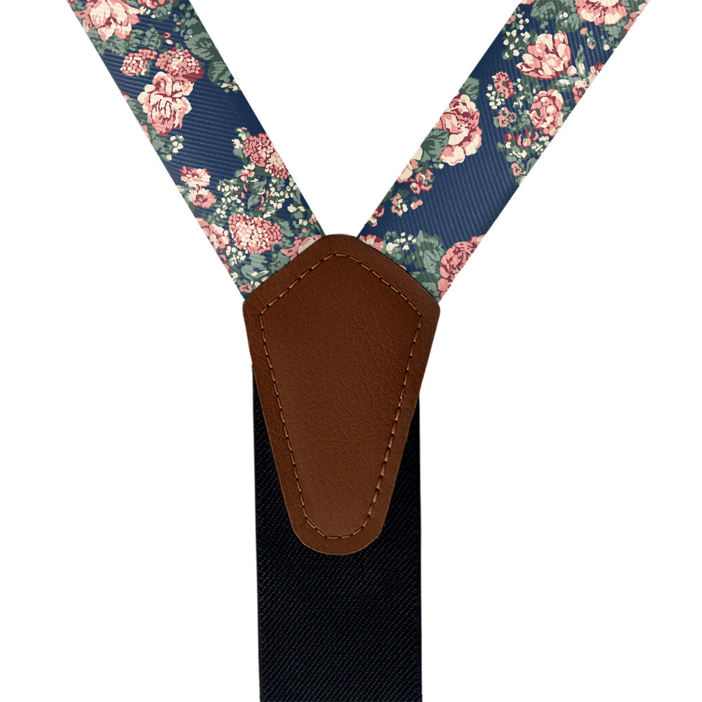 Allison Floral Suspenders - Vegan Leather Y-Back - Knotty Tie Co.