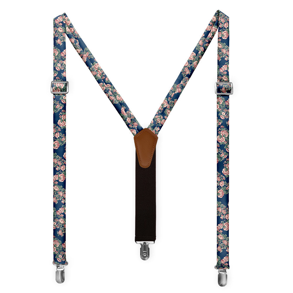 Allison Floral Suspenders - Full Front View - Knotty Tie Co.