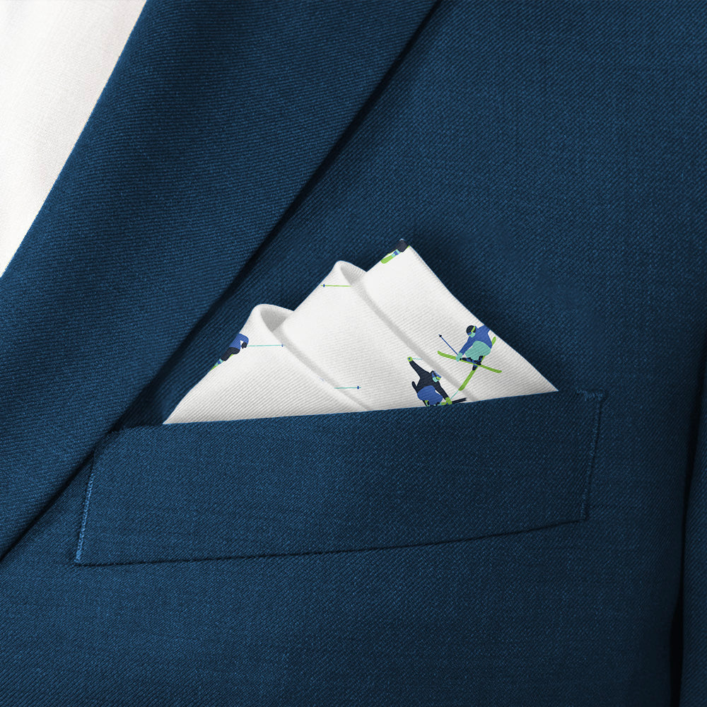 Alpine Skiing Pocket Square - Stairs Fold - Knotty Tie Co.