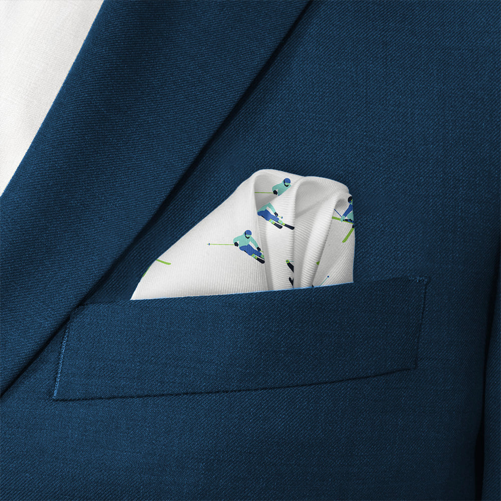 Alpine Skiing Pocket Square - Wave Fold - Knotty Tie Co.