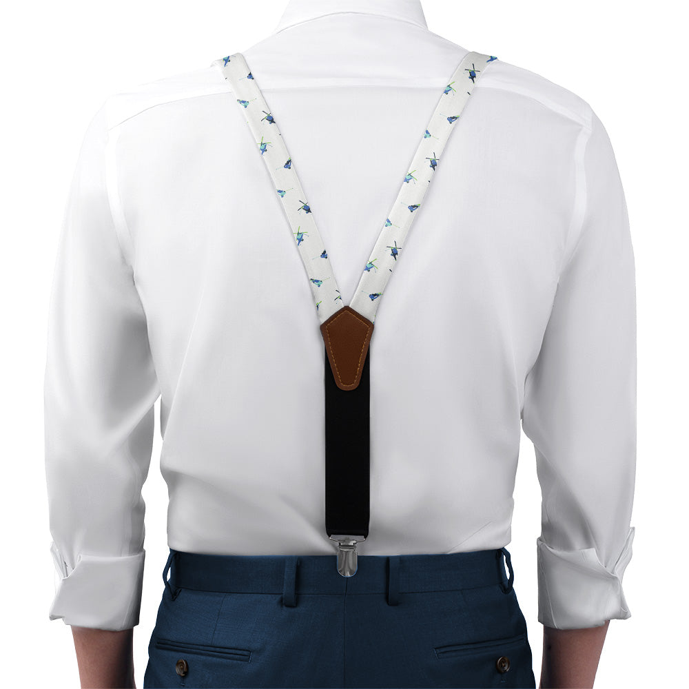 Alpine Skiing Suspenders - On Model Front View - Knotty Tie Co.