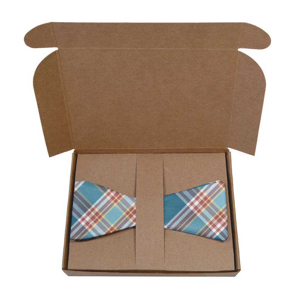 American Plaid Bow Tie- Kraft Gift Box Packaging - Knotty Tie Co.