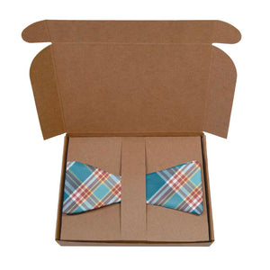American Plaid Bow Tie- Kraft Gift Box Packaging - Knotty Tie Co.