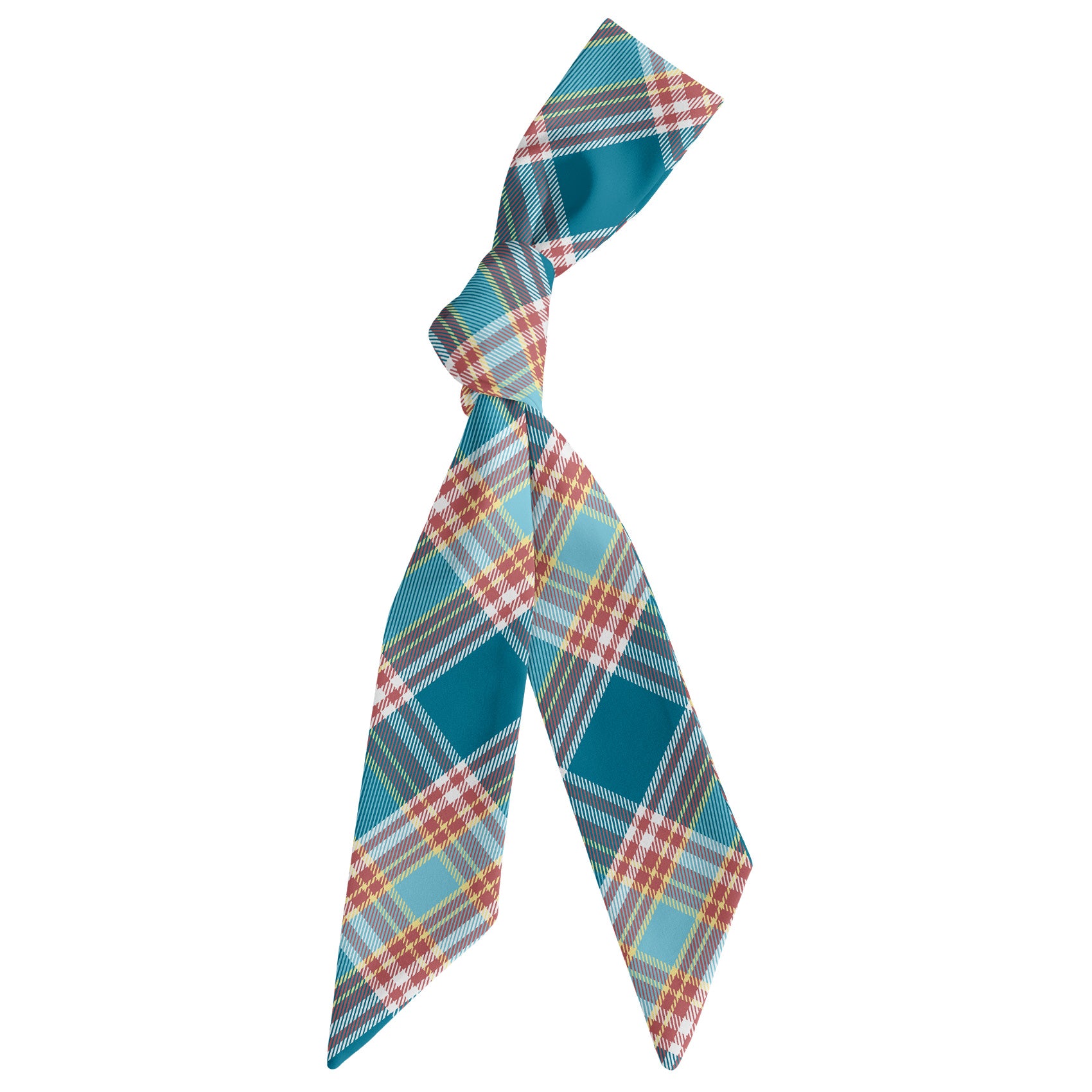 American Plaid Hair Scarf - Scarf Tied Into Knot - Knotty Tie Co.