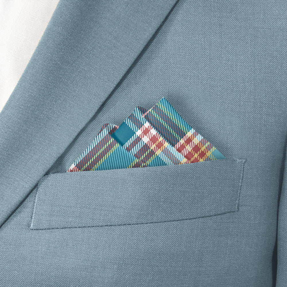 American Plaid Pocket Square - Stairs Fold - Knotty Tie Co.