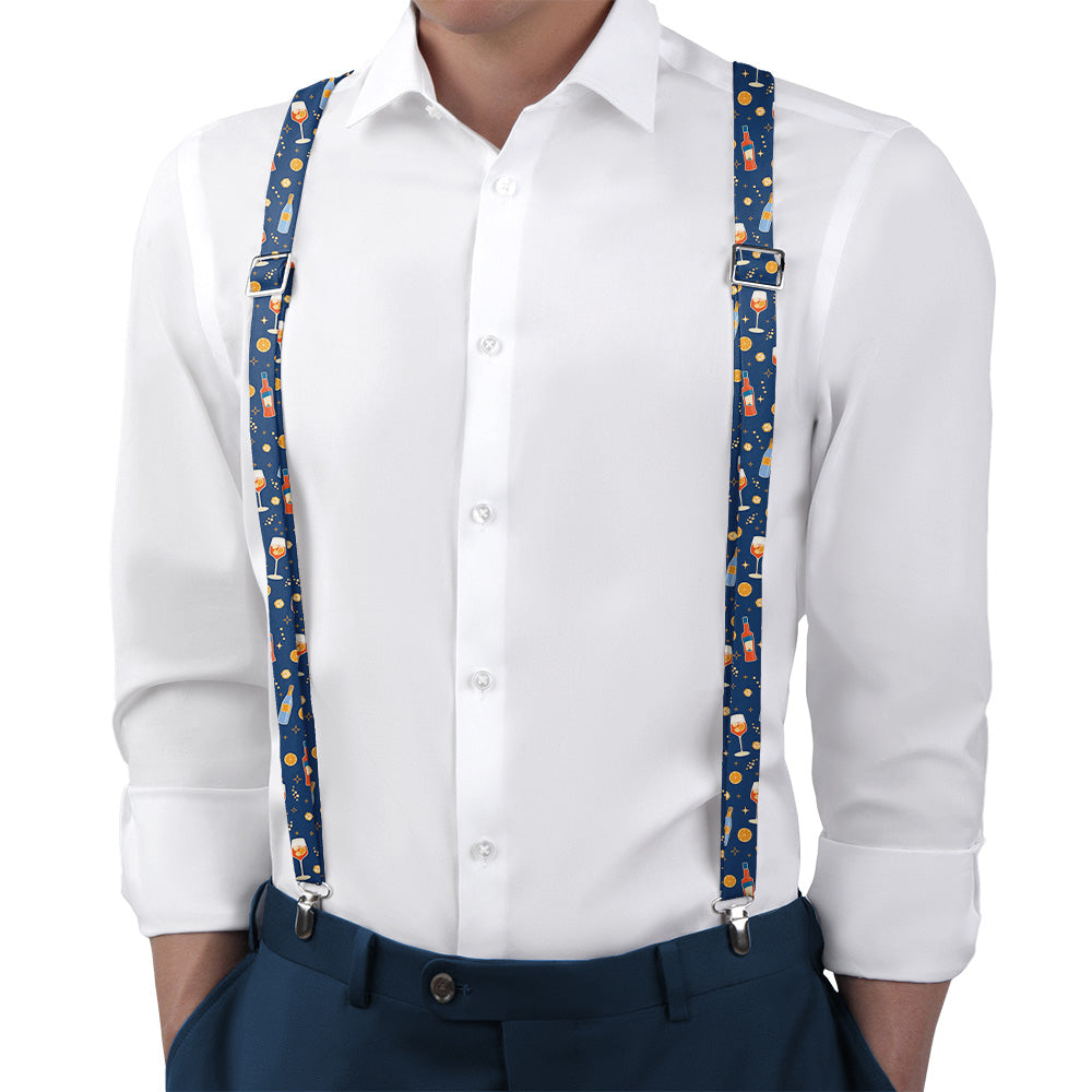 Aperol Spritz Suspenders - On Model Back View - Knotty Tie Co.