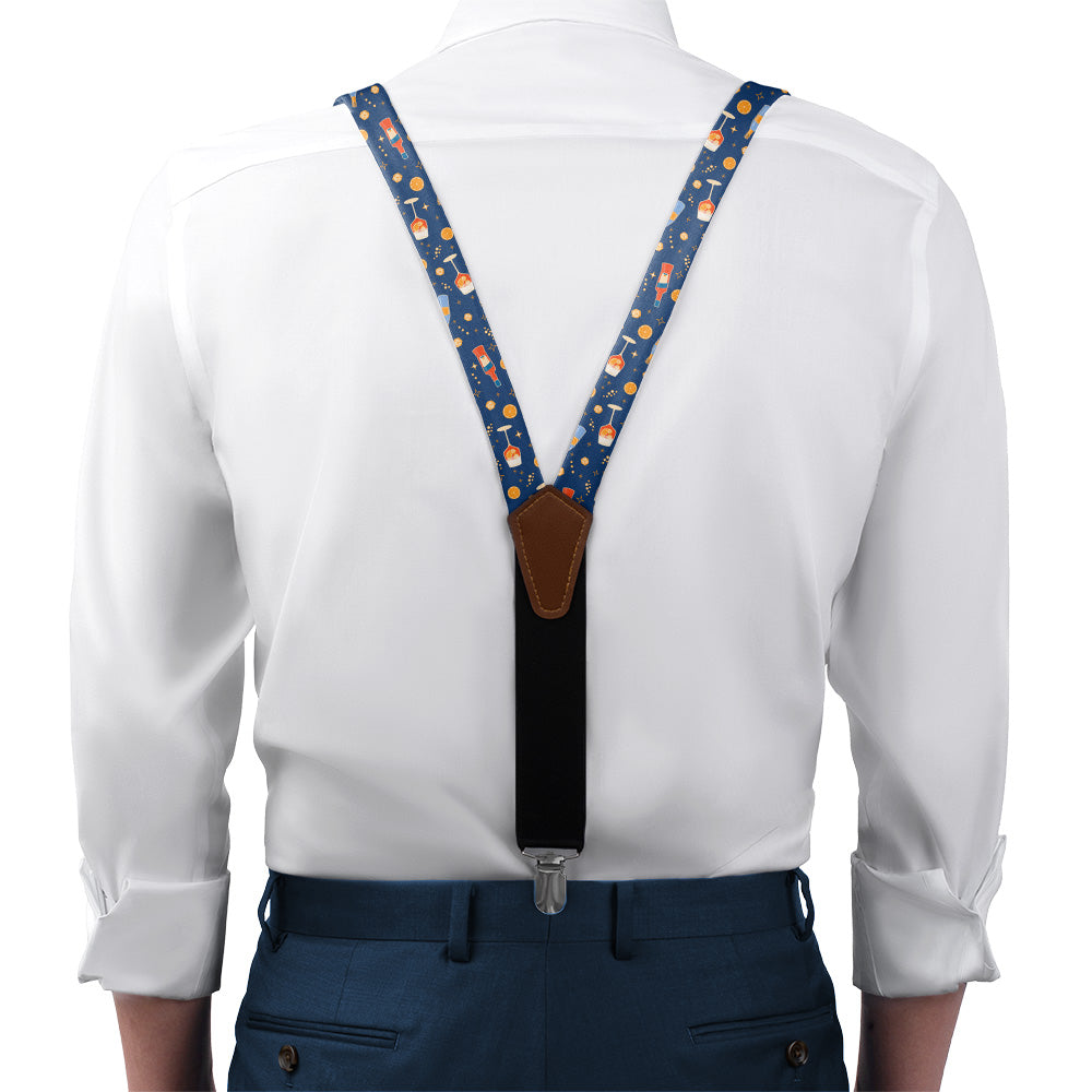 Aperol Spritz Suspenders - On Model Front View - Knotty Tie Co.