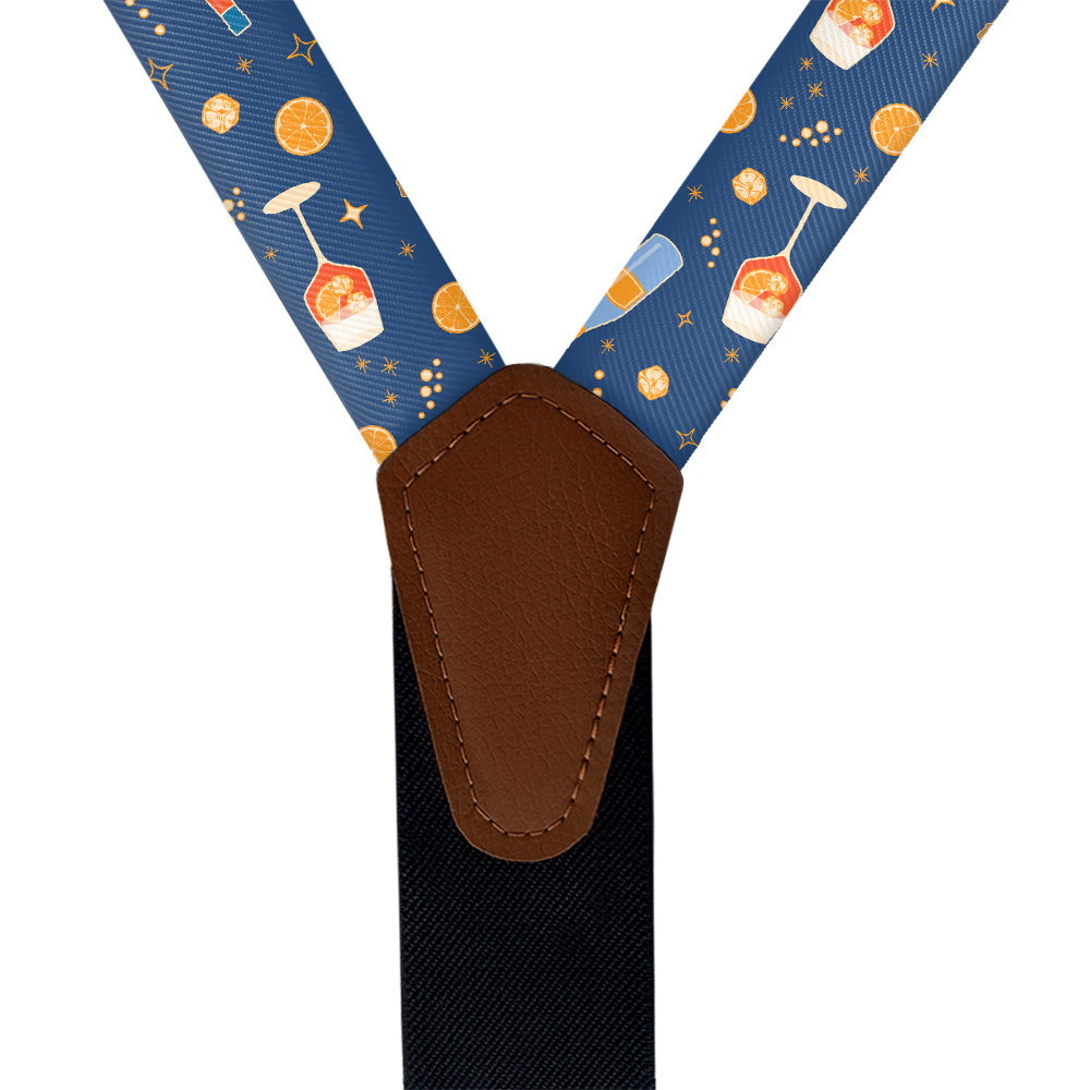 Aperol Spritz Suspenders - Vegan Leather Y-Back - Knotty Tie Co.