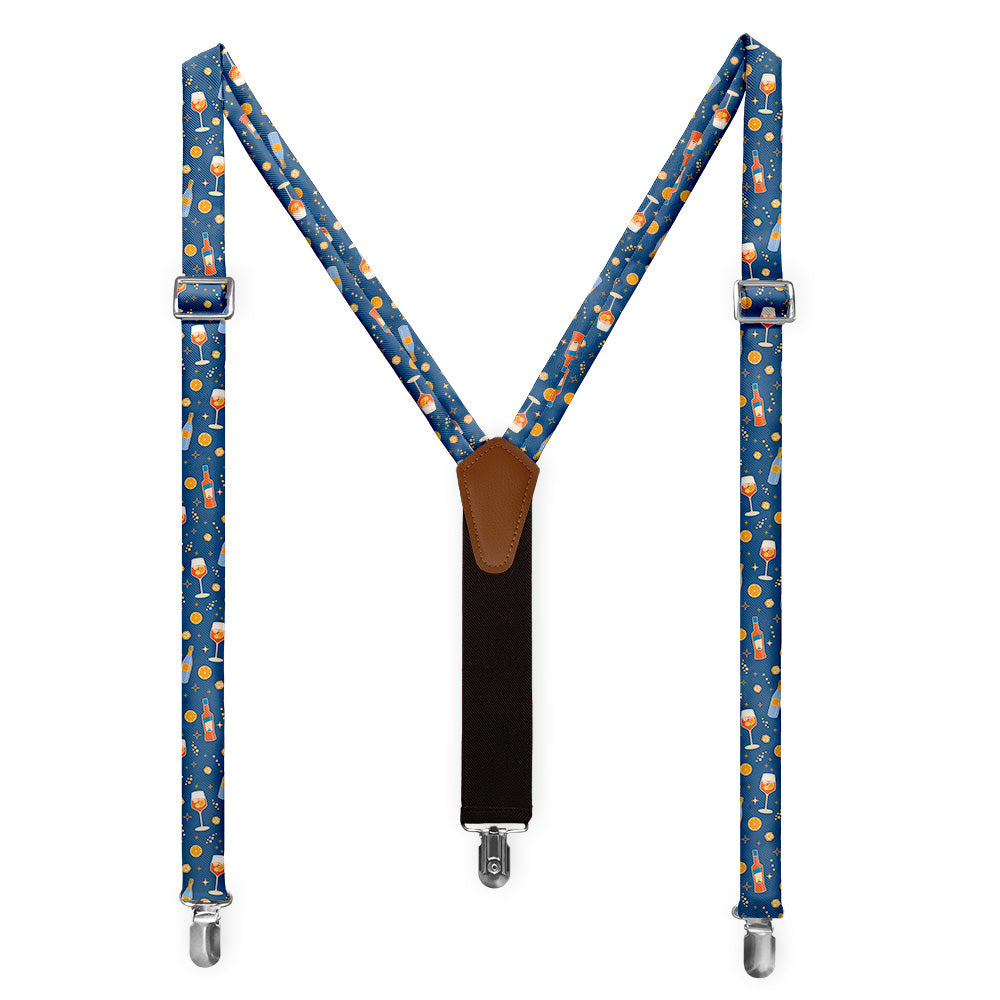 Aperol Spritz Suspenders - Full Front View - Knotty Tie Co.
