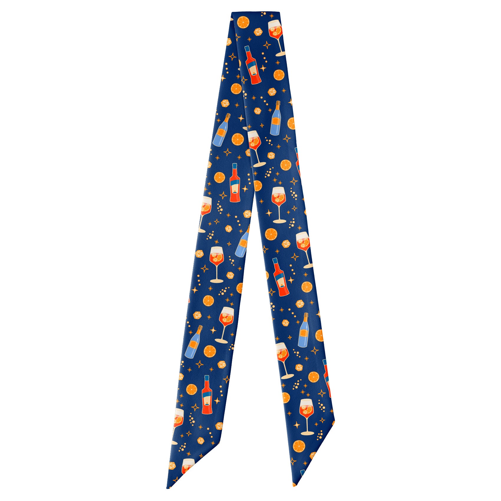 Aperol Spritz Hair Scarf - Full View of Hair Scarf - Knotty Tie Co.