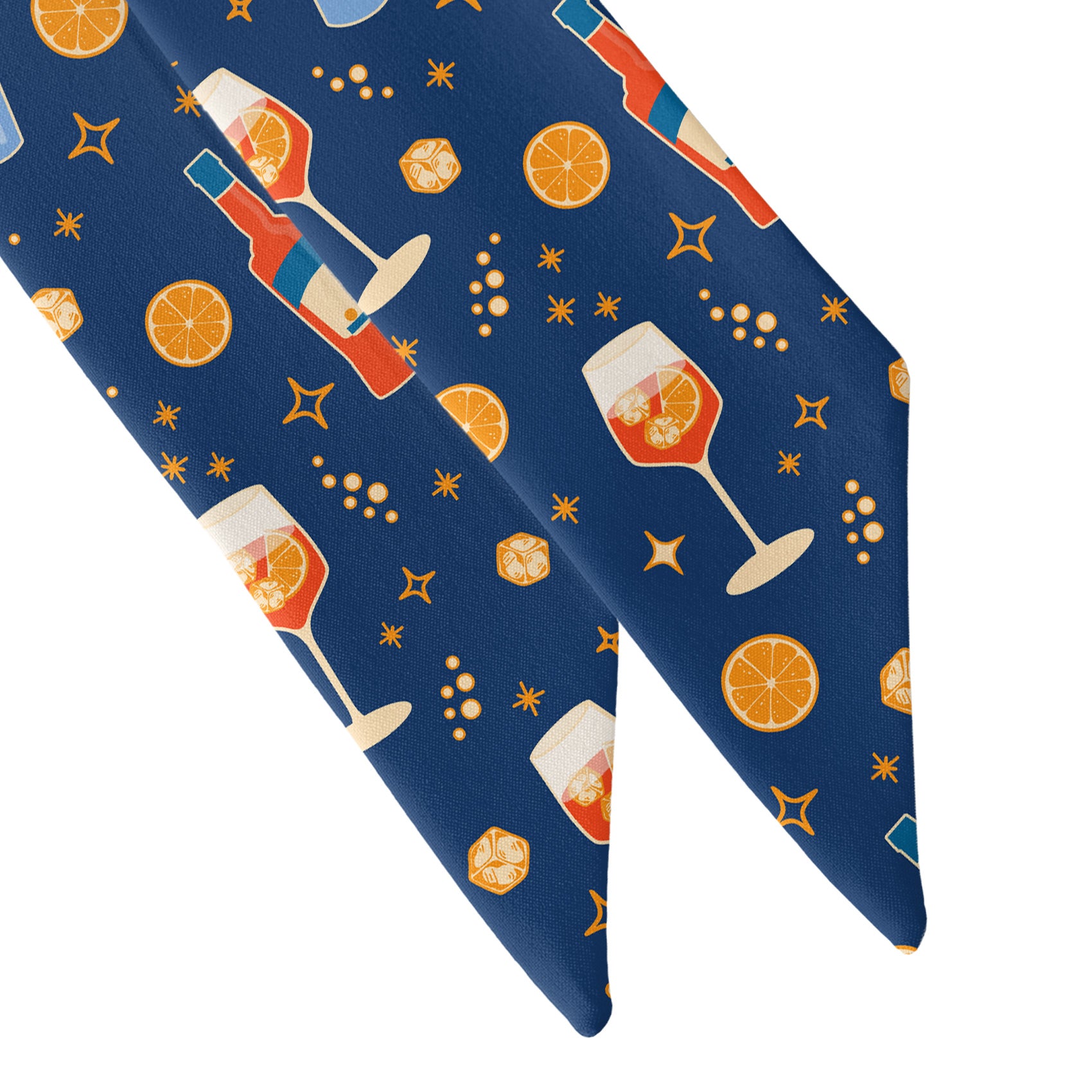 Aperol Spritz Hair Scarf - Scarf Tapered Ends - Knotty Tie Co.