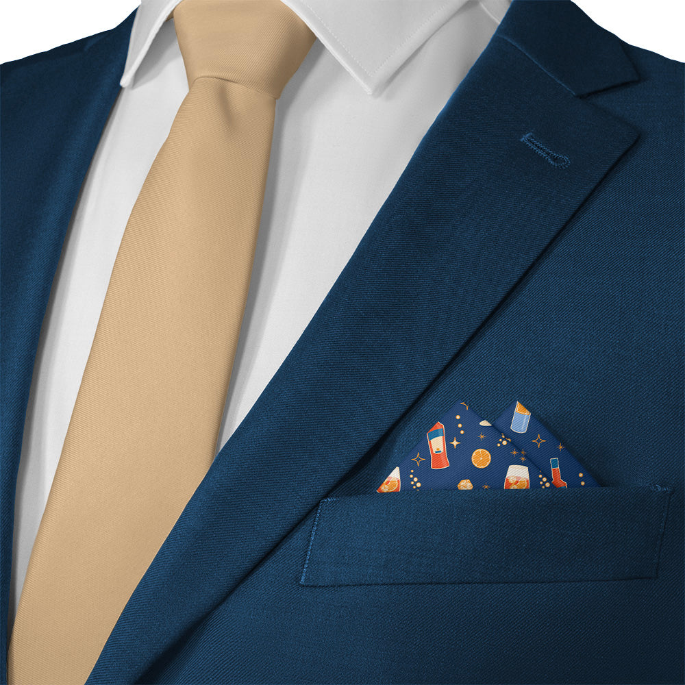 Aperol Spritz Pocket Square - Matching Necktie - Knotty Tie Co.