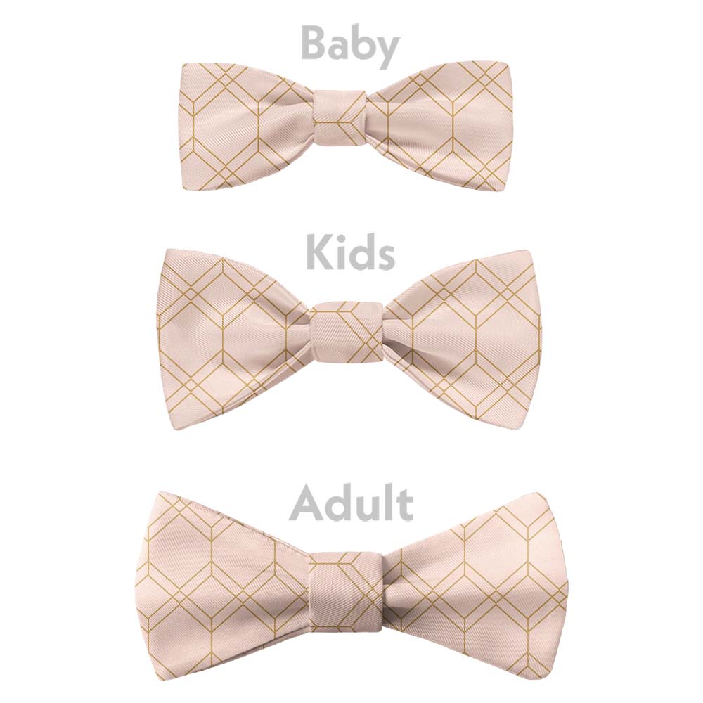 Arcadia Geometric Bow Tie - Bow Sizes - Knotty Tie Co.