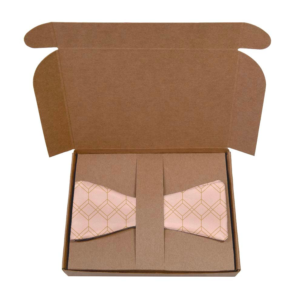 Arcadia Geometric Bow Tie- Kraft Gift Box Packaging - Knotty Tie Co.