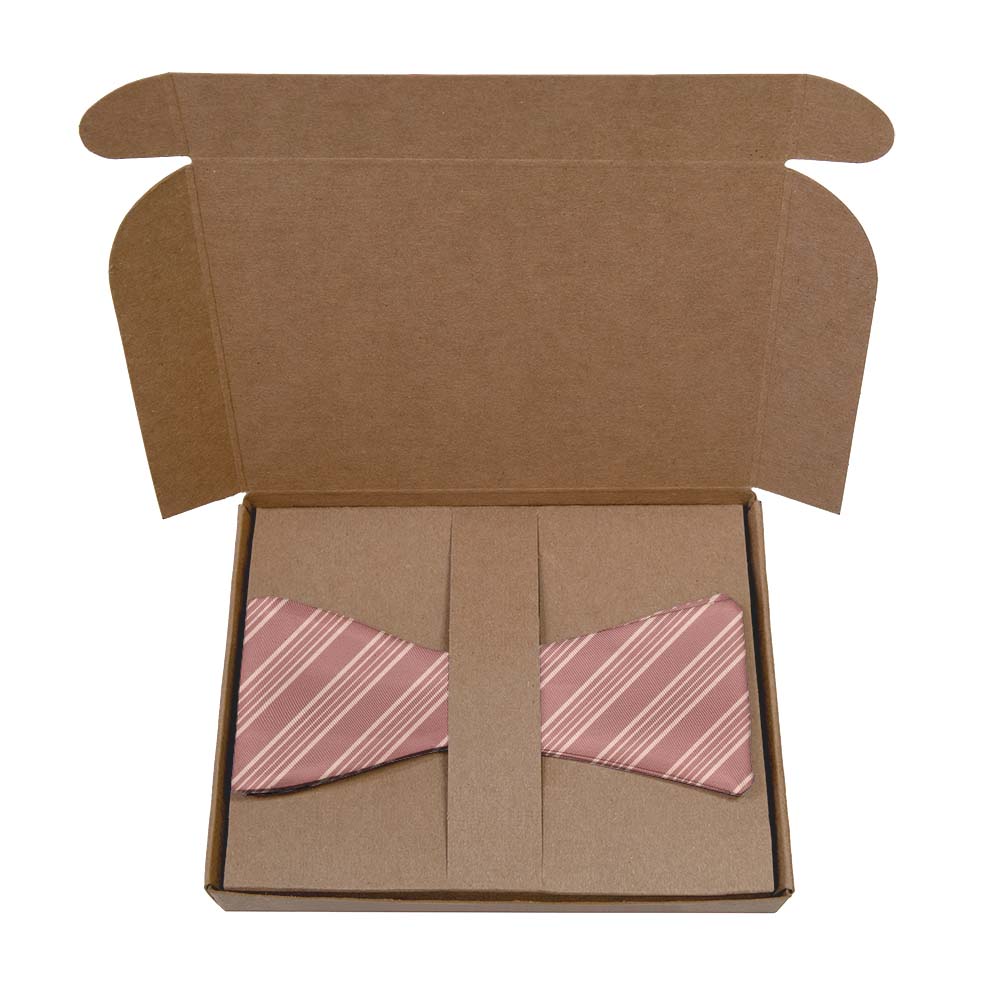 Archer Stripe Bow Tie- Kraft Gift Box Packaging - Knotty Tie Co.