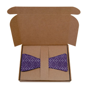 Argyle Bloom Bow Tie - Kraft Gift Box Packaging - Knotty Tie Co.