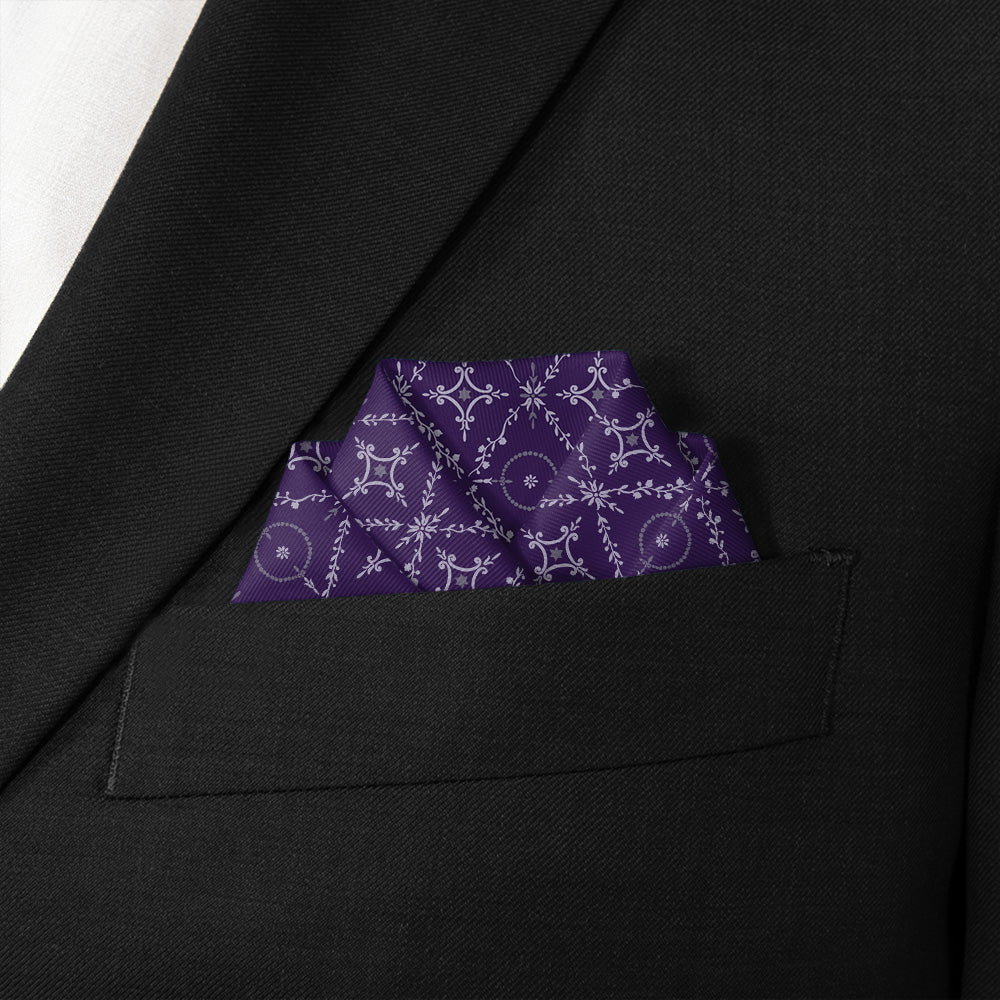 Argyle Bloom Pocket Square - Scalloped Fold - Knotty Tie Co.