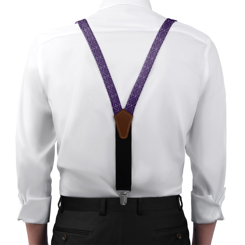 Argyle Bloom Suspenders - On Model Front View - Knotty Tie Co.