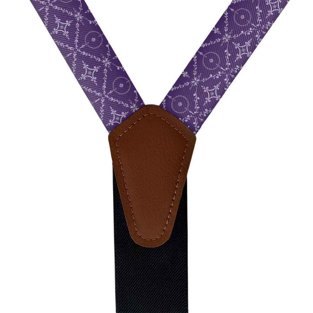 Argyle Bloom Suspenders - Vegan Leather Y-Back - Knotty Tie Co.