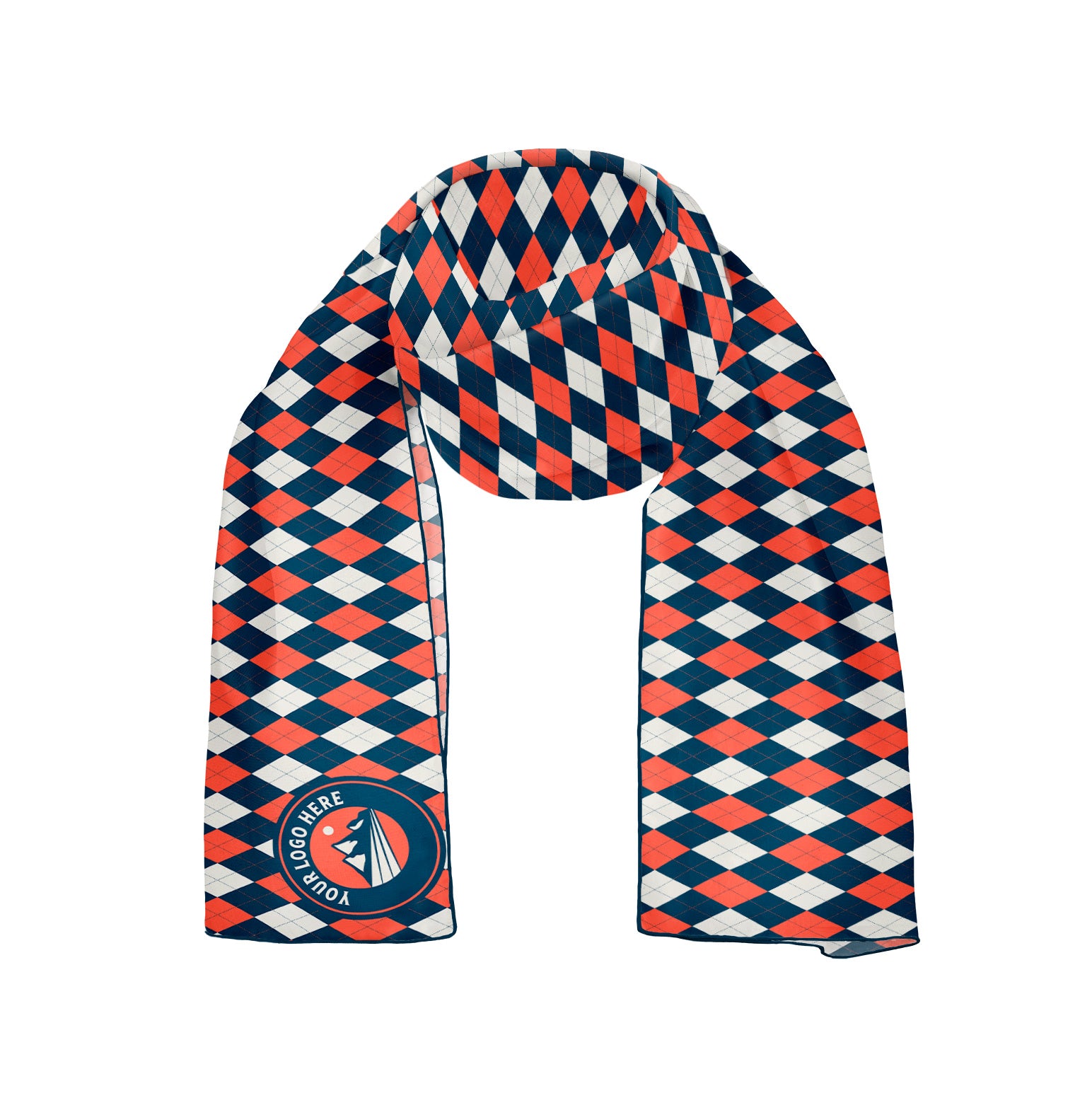 Argyle 1 54 x 12 Rectangle Chiffon Logo Scarf - Knotty Tie Co.