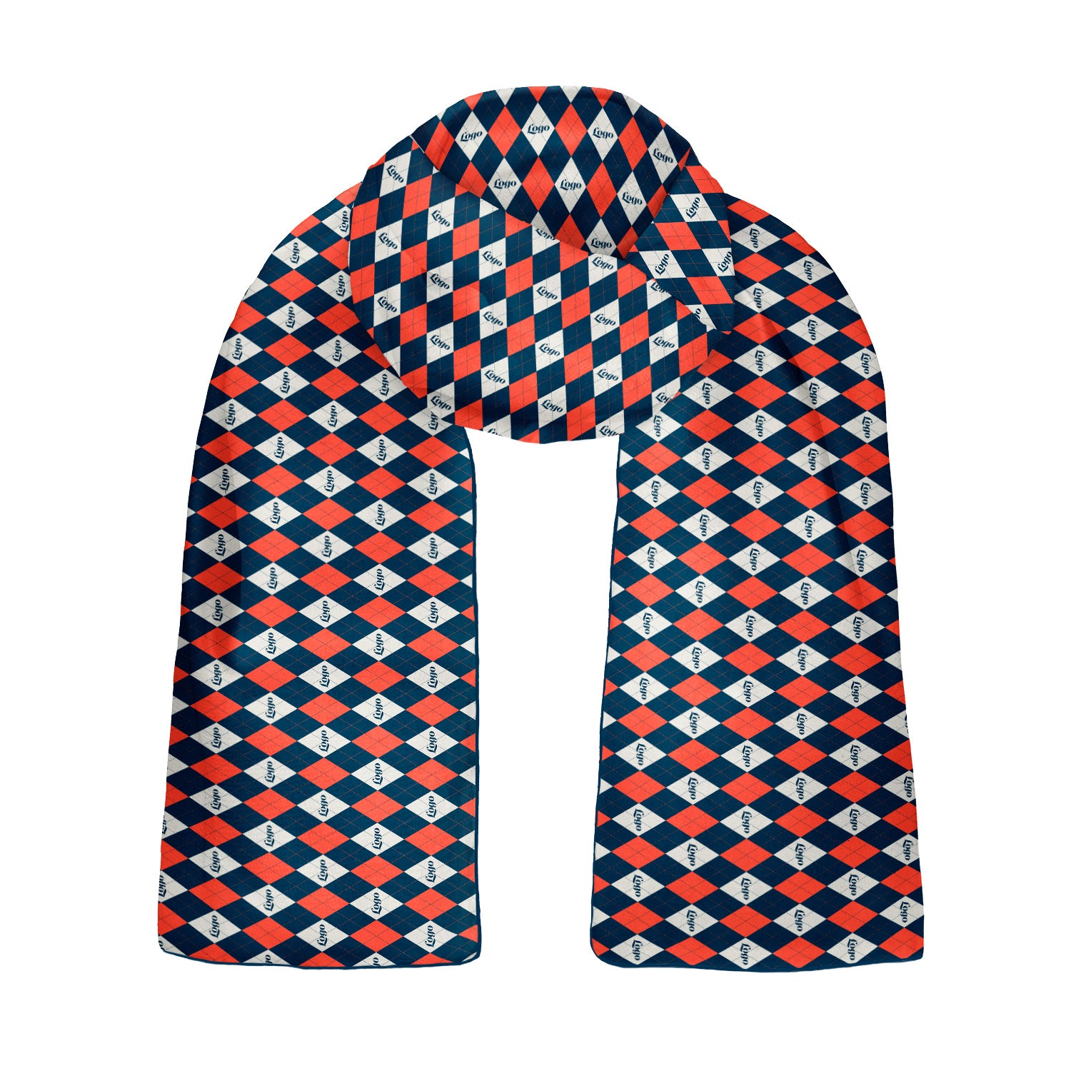 Argyle 2 60 x 18 Rectangle Chiffon Logo Scarf - Knotty Tie Co.