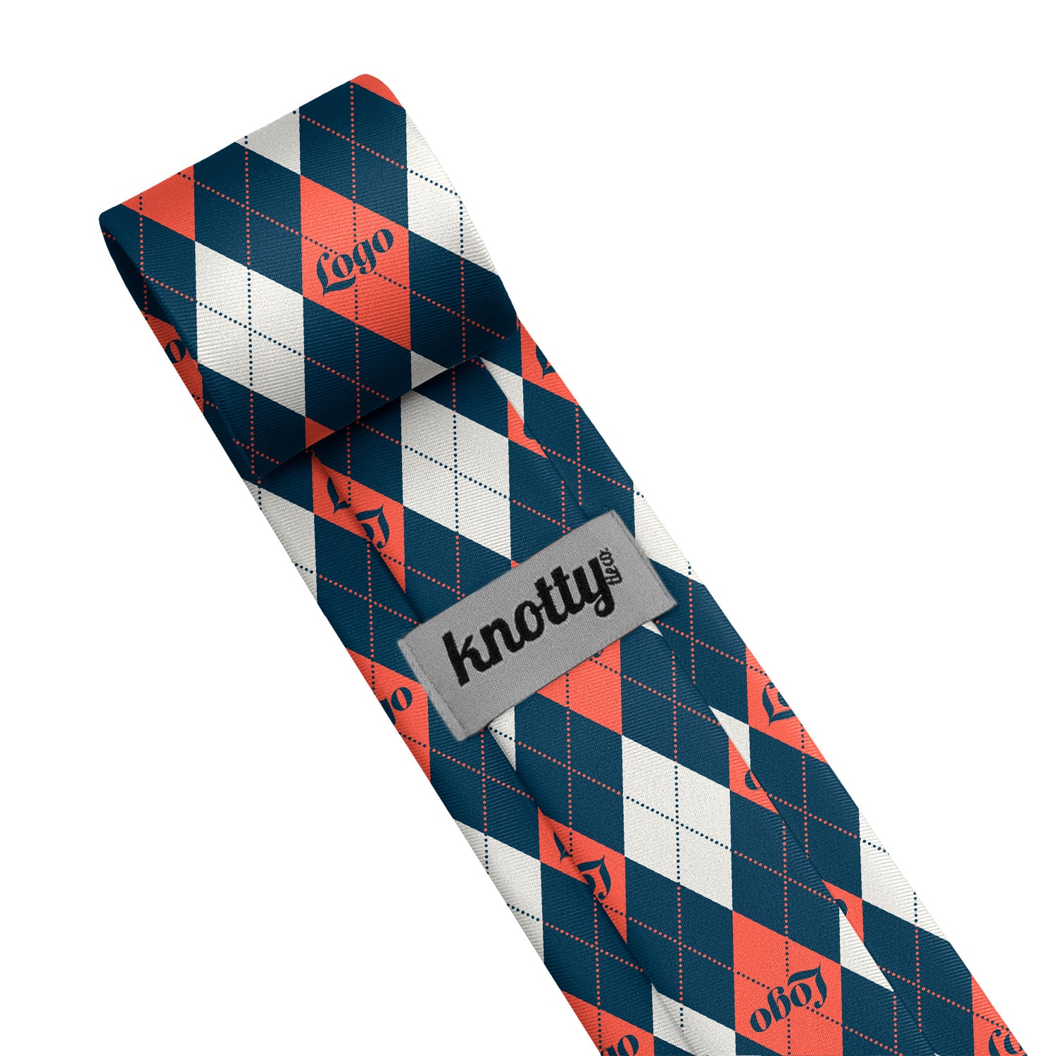 Custom Argyle 2 Logo Tie - Tag - Knotty Tie Co.