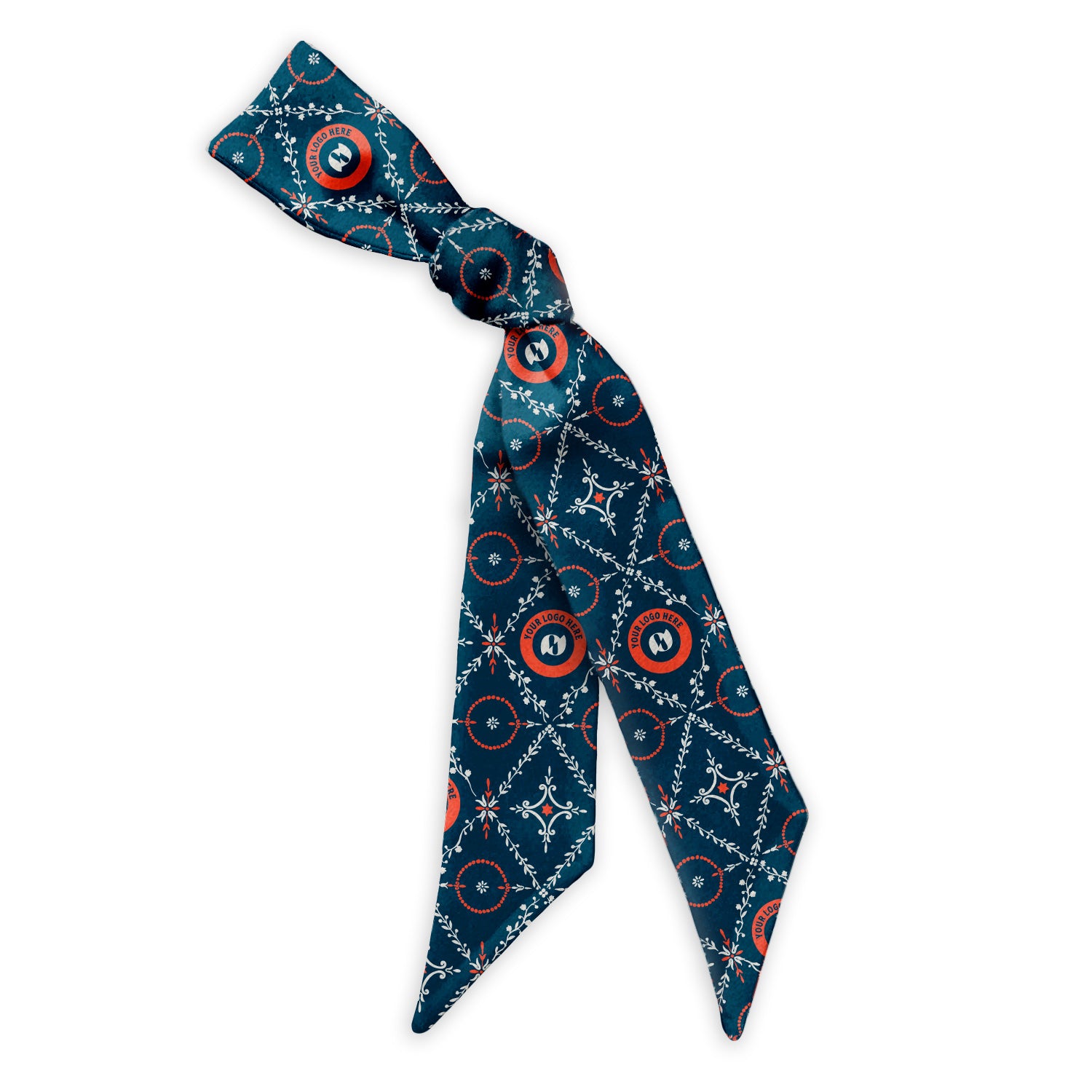 Argyle Floral 2 Hair Flat Lay Logo Scarf - Knotty Tie Co.